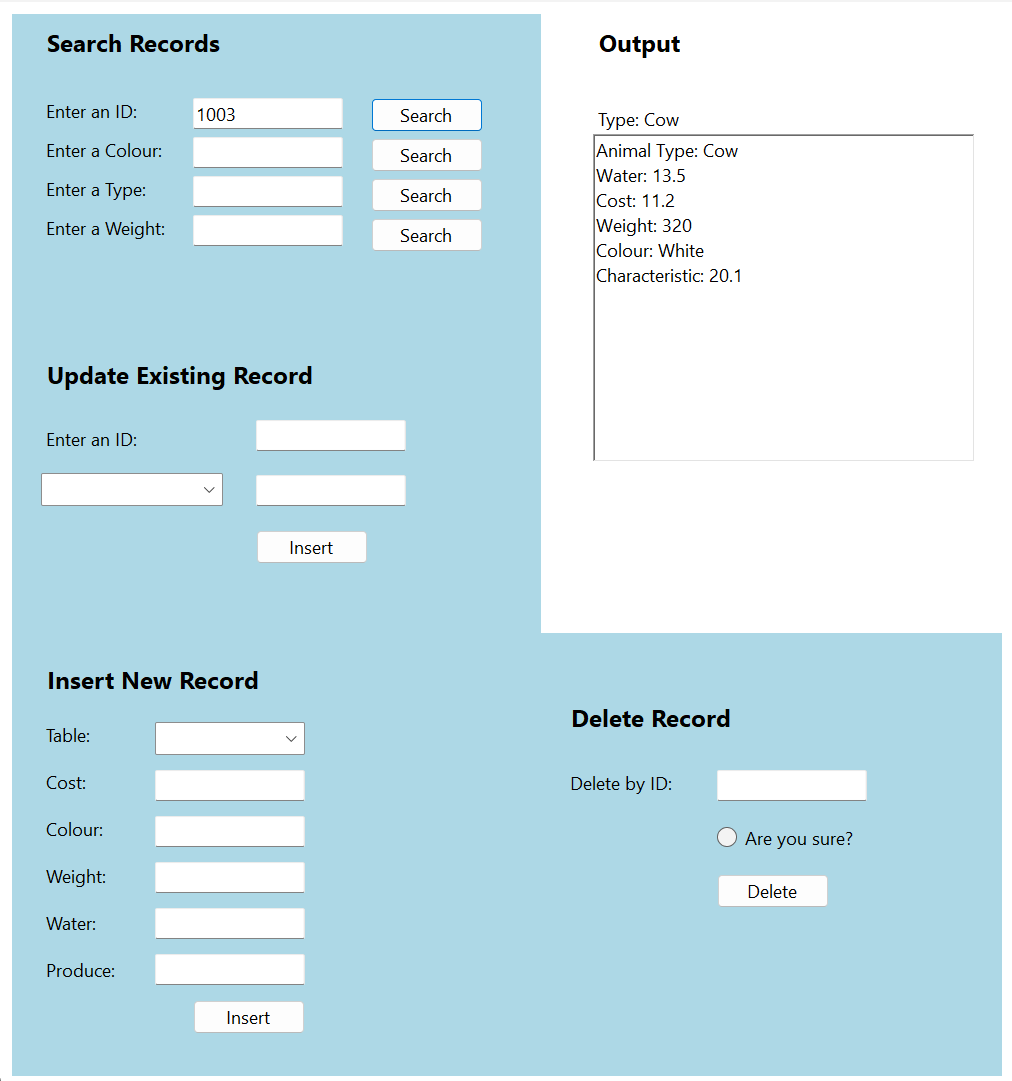 Farm Database Project Image